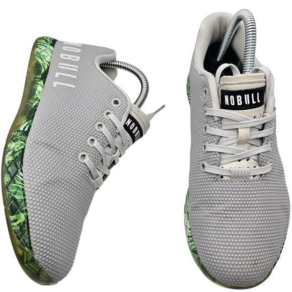 Nobull Floral Superfabric Trainer Grey Green Womens 7.5 Shoes Sneakers - Picture 1 of 7